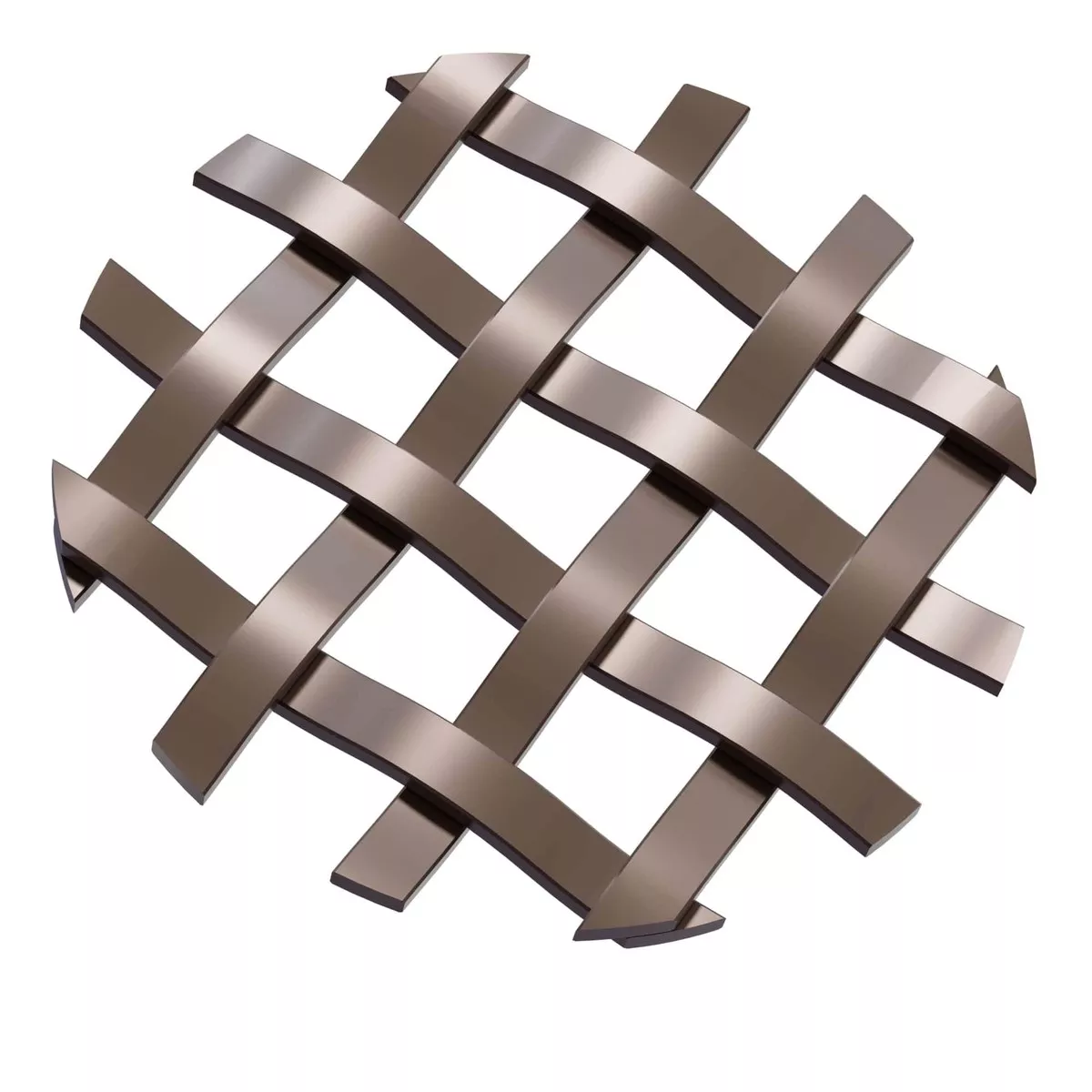 .375'' Single Flat Diamond Decorative Grille - Antique Brass, 18''W x 48''L Sheet