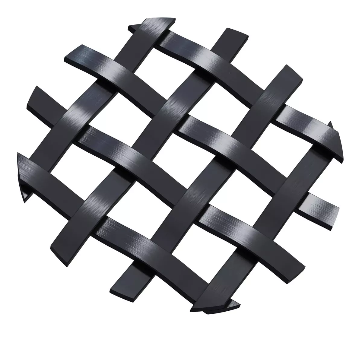 .375'' Single Flat Diamond Decorative Grille - Flat Black, 36''W x 24''L Sheet