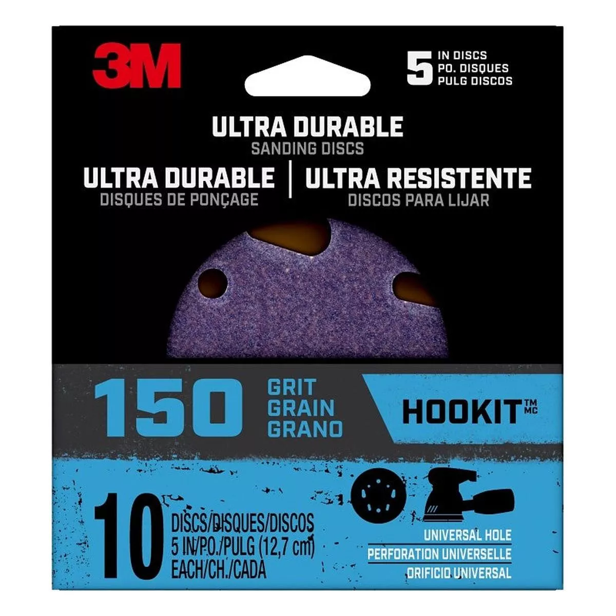3M 27311 Power Sanding Disc, 5 in Dia, 150 Grit