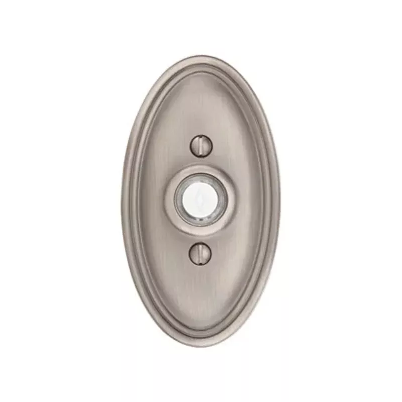 4 1/2 Inch Solid Brass Doorbell Button with Oval Rosette