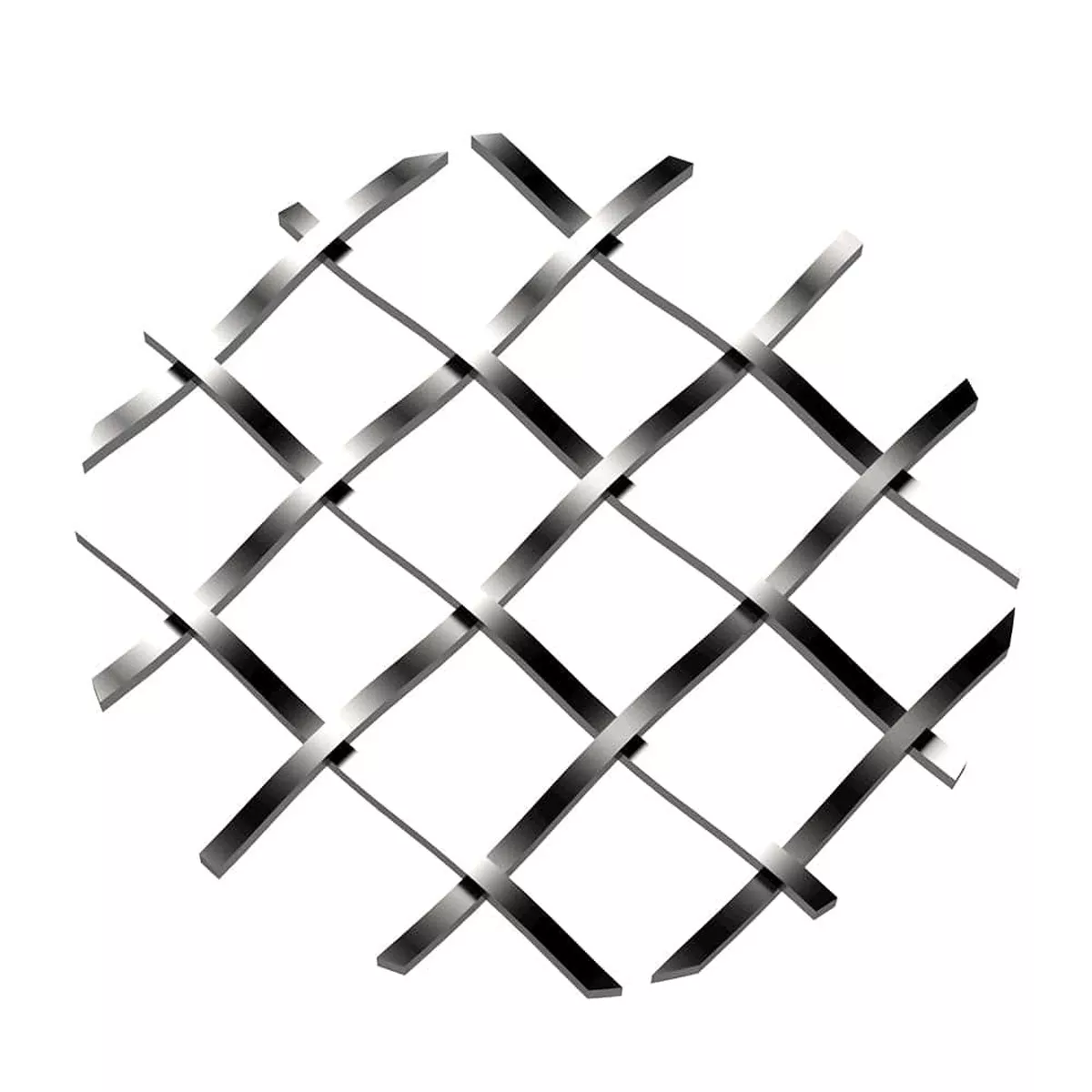 .5" Straight Flat Diamond Decorative Grille - Satin Nickel, 36" W x 48" L Sheet