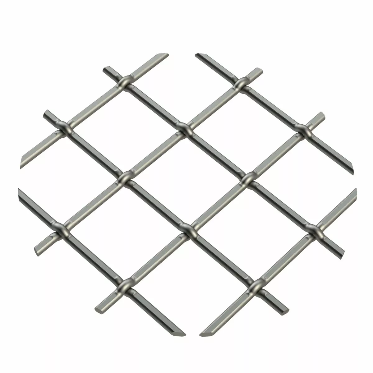 .75" Multi-Crimp Single Diamond Decorative Grille - Antique Pewter, 18" W x 48" L Sheet