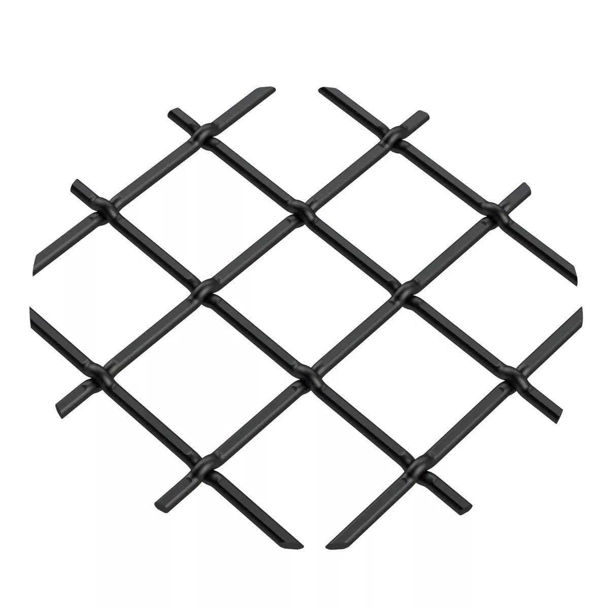 .75" Multi-Crimp Single Diamond Decorative Grille - Flat Black, 18" W x 48" L Sheet