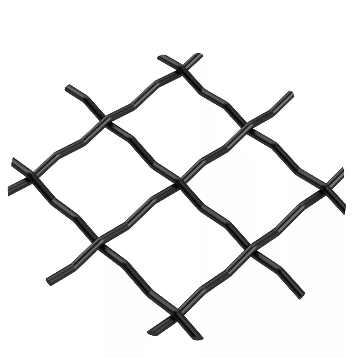 .75" Pressed Single Diamond Decorative Grille - Flat Black, 36" W x 24" L Sheet