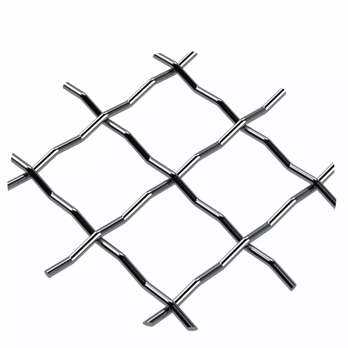 .75" Pressed Single Diamond Decorative Grille - Satin Nickel, 18" W x 48" L Sheet