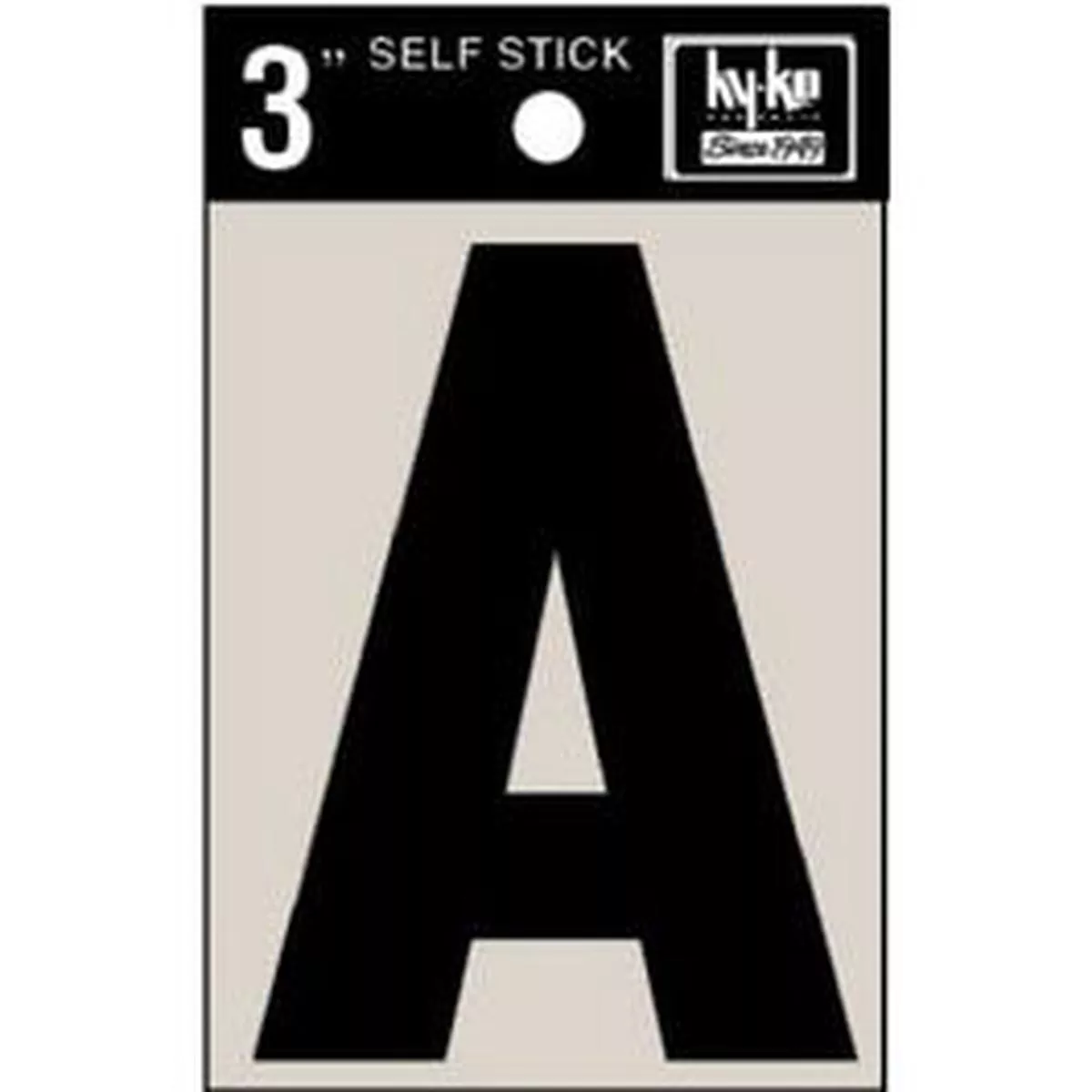 Address Letters, "A", Black Vinyl, Adhesive, 3-In.