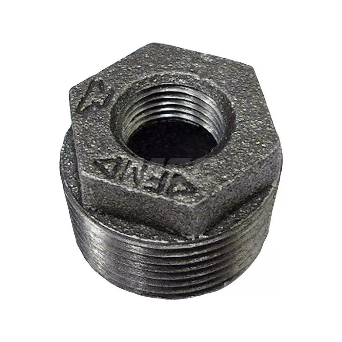 Black Hex Bushing: 1-1/2 x 1/4", 125 psi, Thread x Thread