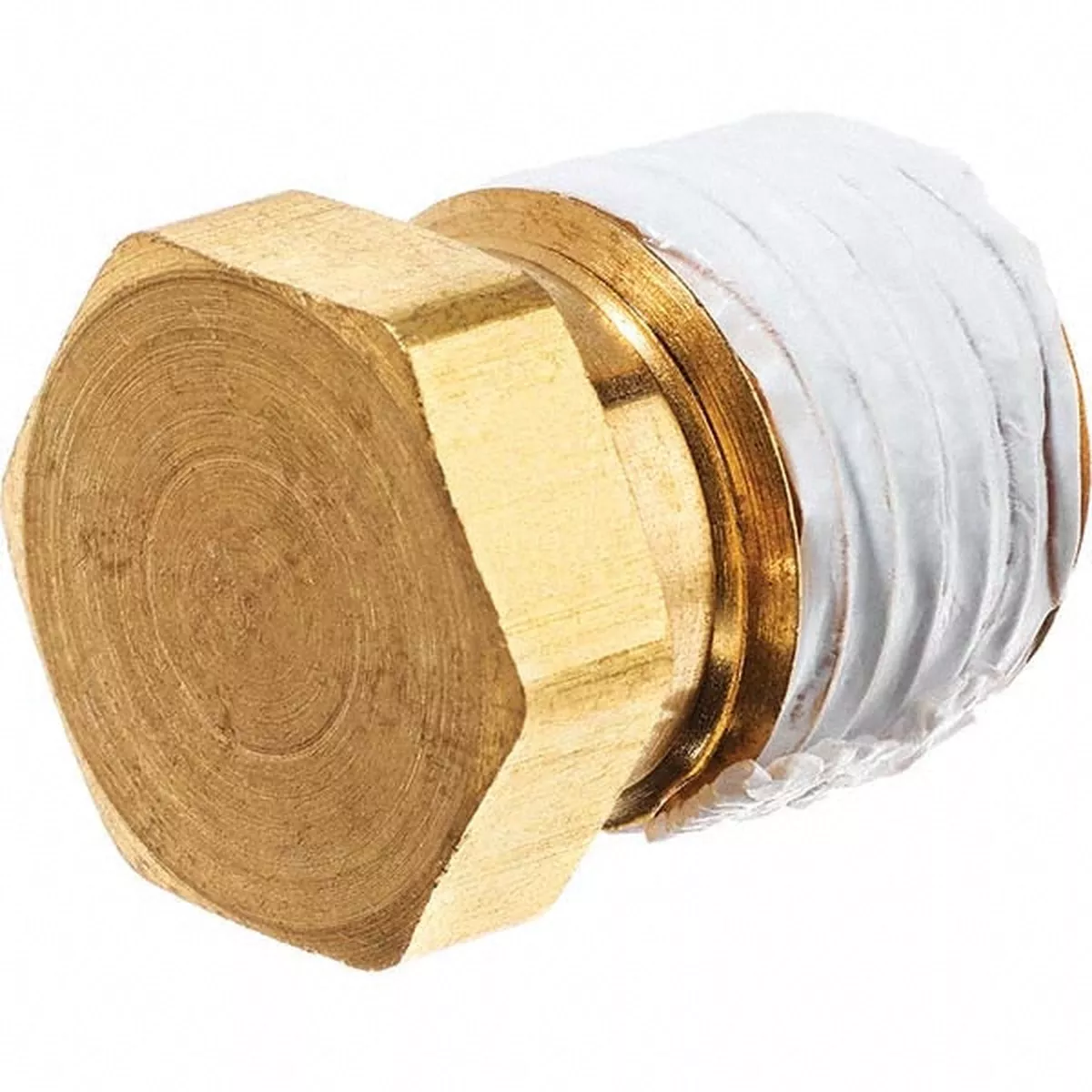 Brass Pipe Hex Plug: 1/4" Fitting, Threaded, MNPT with Thread Sealant