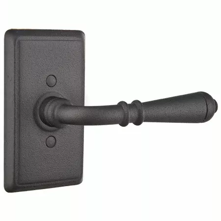 Emtek Wrought Steel Normandy Lever With Rectangular Rosette