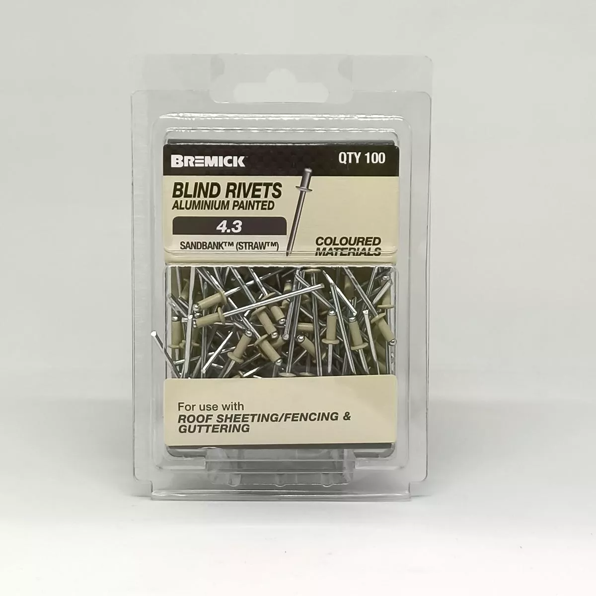 RIVET ALUMINIUM 4-3 SANDBANK PKT 100 BREMICK