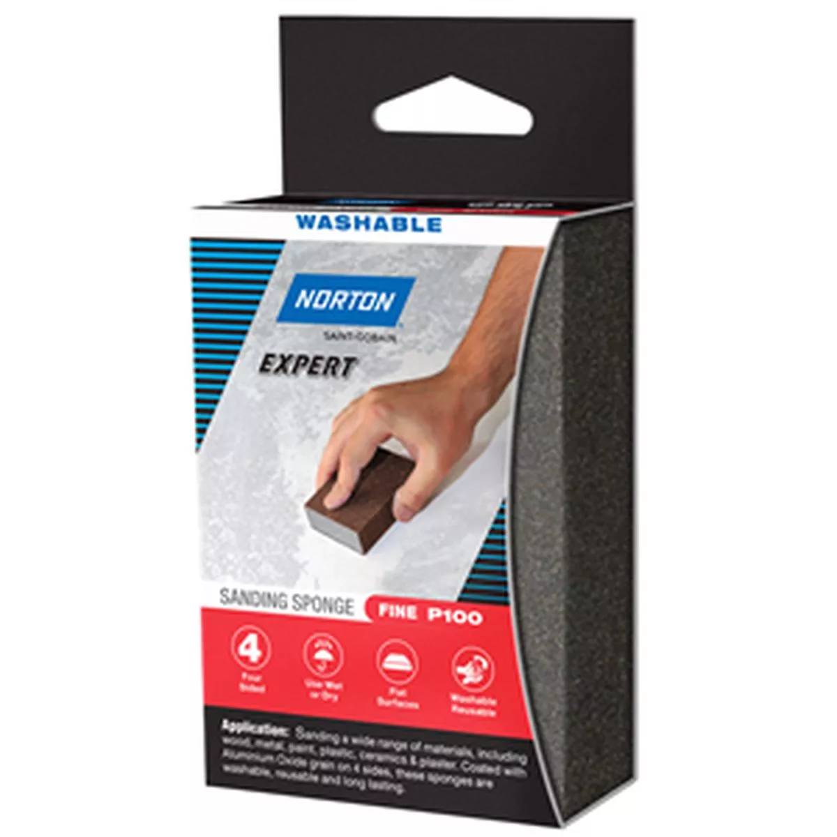 SANDING BLOCK FOAM 4 SIDED FINE NORTON