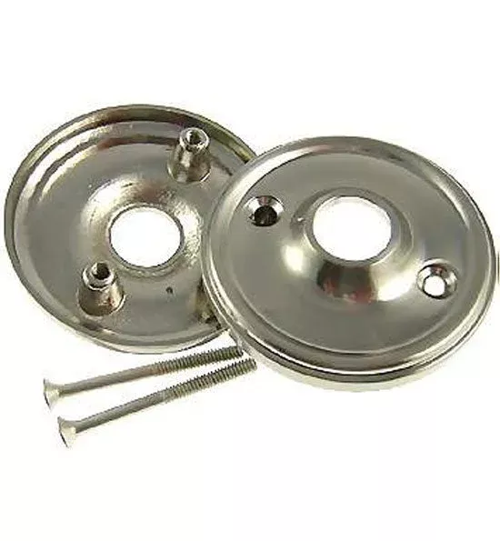 Solid Brass Traditional Style Rosette Plates (Brushed Nickel Finish)