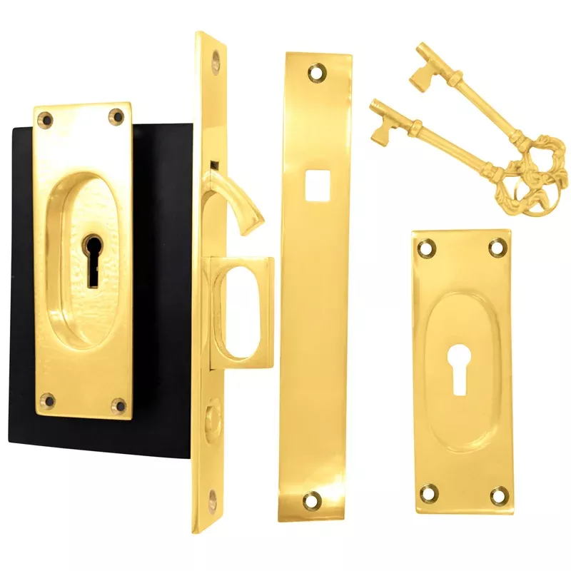 Traditional Rectangular Pocket Privacy (Lock) Door Set